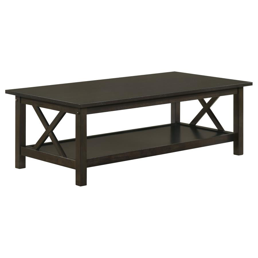 Rachelle 3-piece Rectangular Coffee Table Set Deep Merlot - 5909
