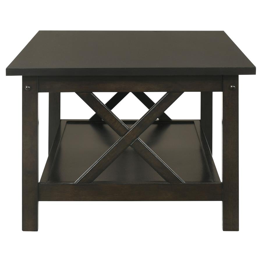 Rachelle 3-piece Rectangular Coffee Table Set Deep Merlot - 5909