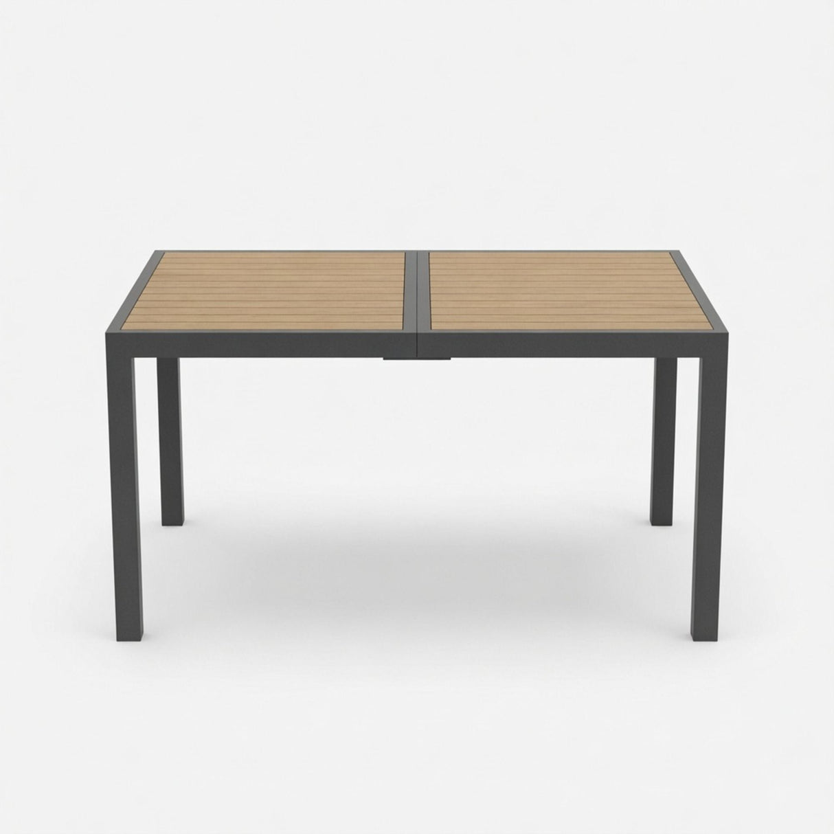 Rectangle Outdoor Patio Table With Slatted Top - Gray