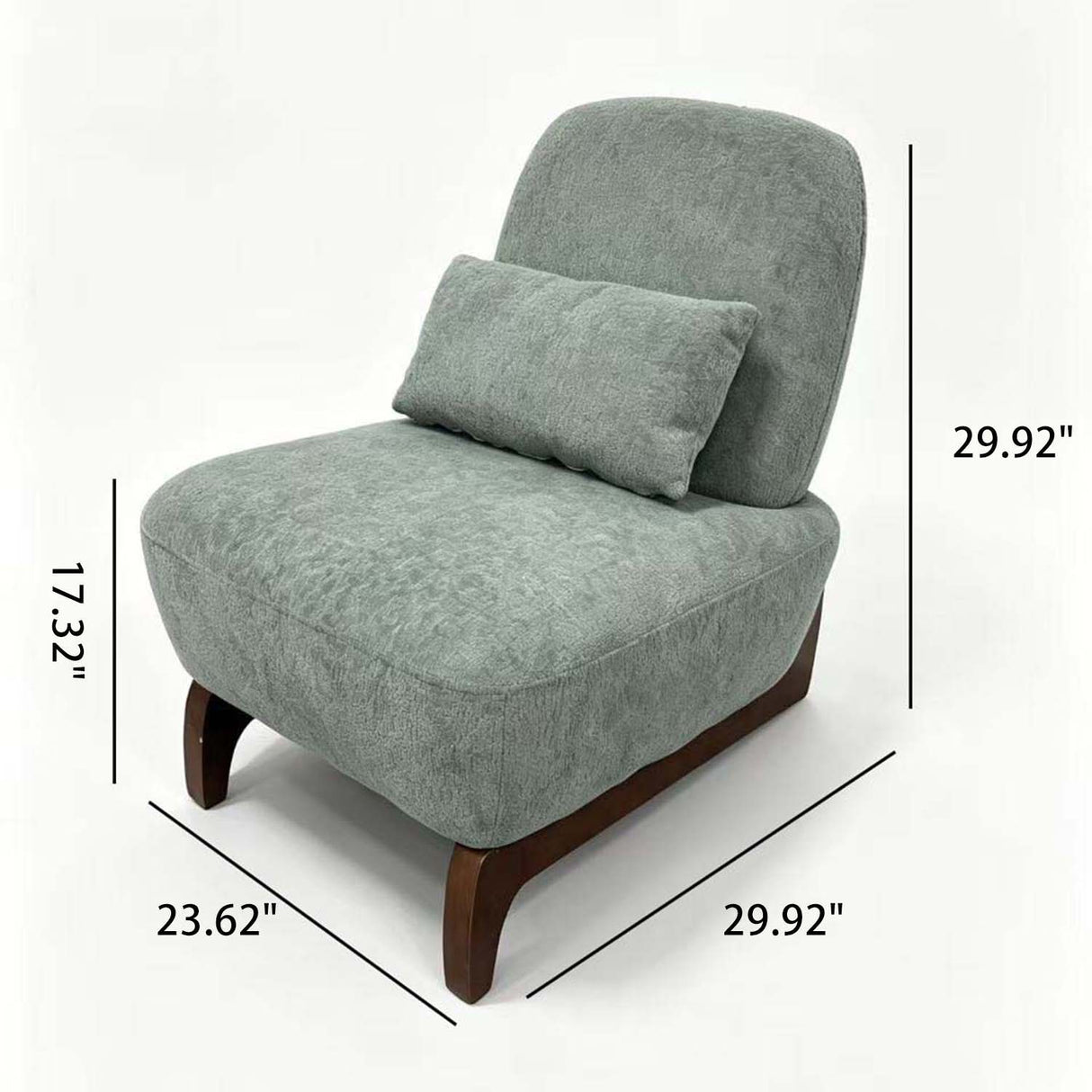 Curved Base Lazy Lounge Accent Chair - Blue / Brown