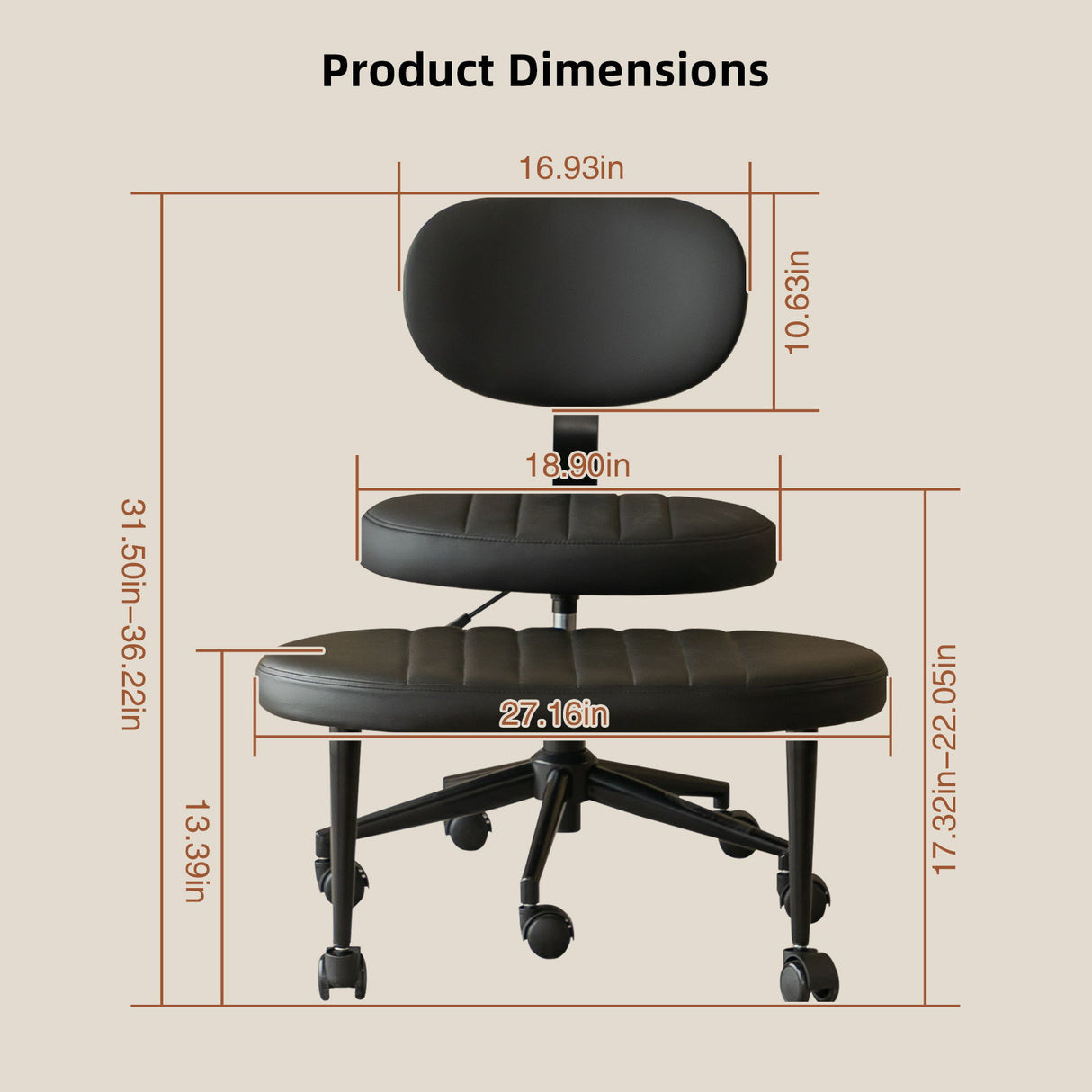 Ergonomic Cross Legged Office Chair With Back Support