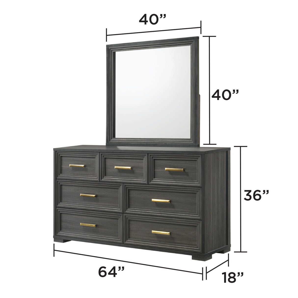 Colorado - Dresser (Mirror Not Included) - Charcoal