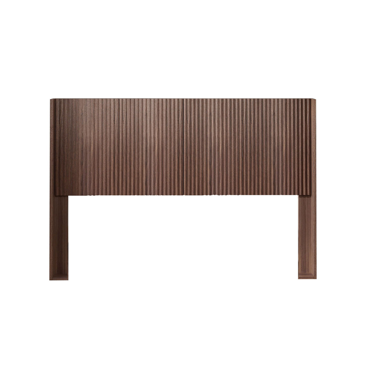 Queen Headboard Only, Fluted Panel Design - Walnut