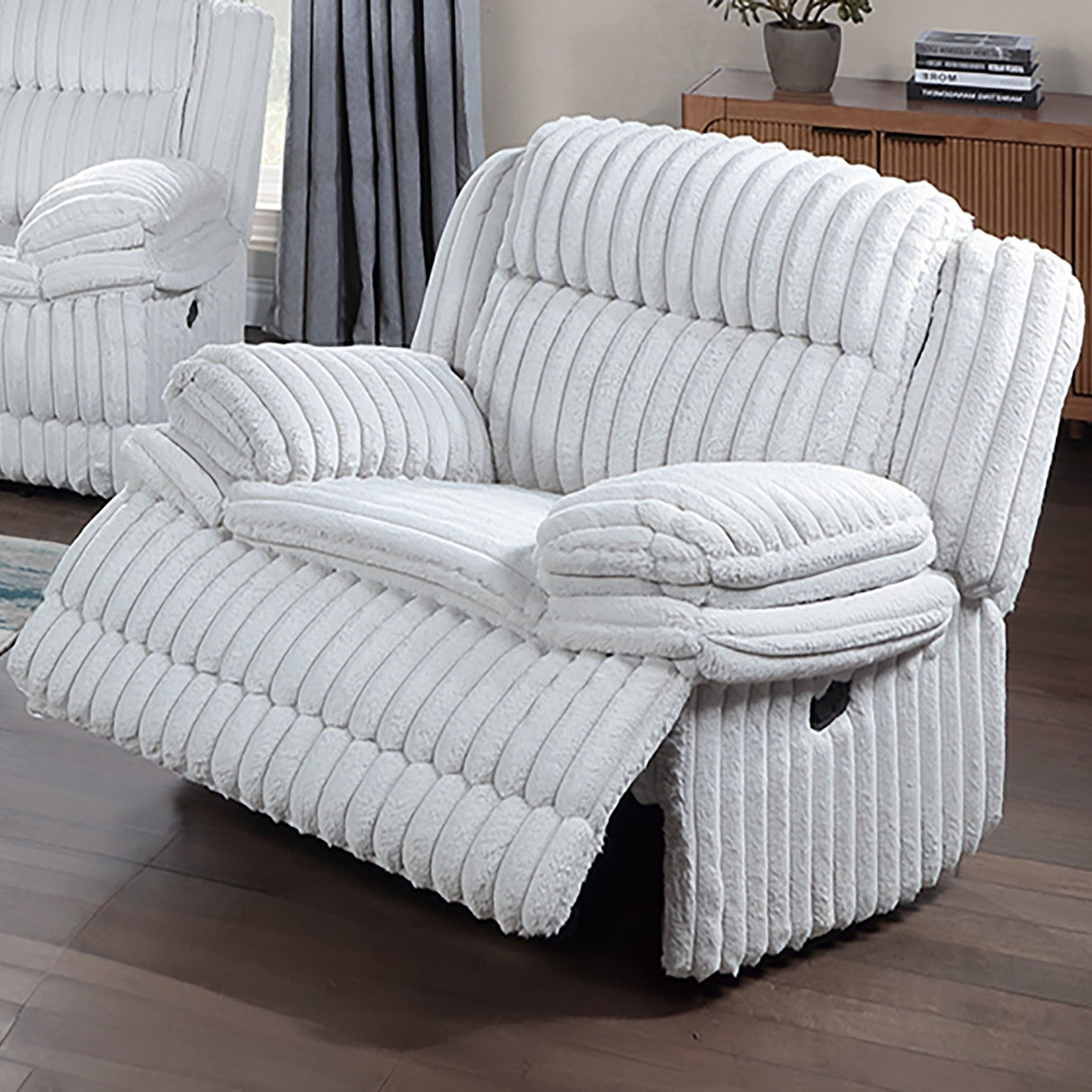Contemporary Manual Motion Glider Recliner Chair With Padded Armrests And Smooth Rocking Function