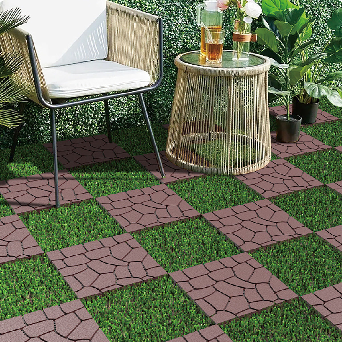 New Stone Texture Patio Deck Tiles, Diy Interlocking Floor Tiles, Easy Installation