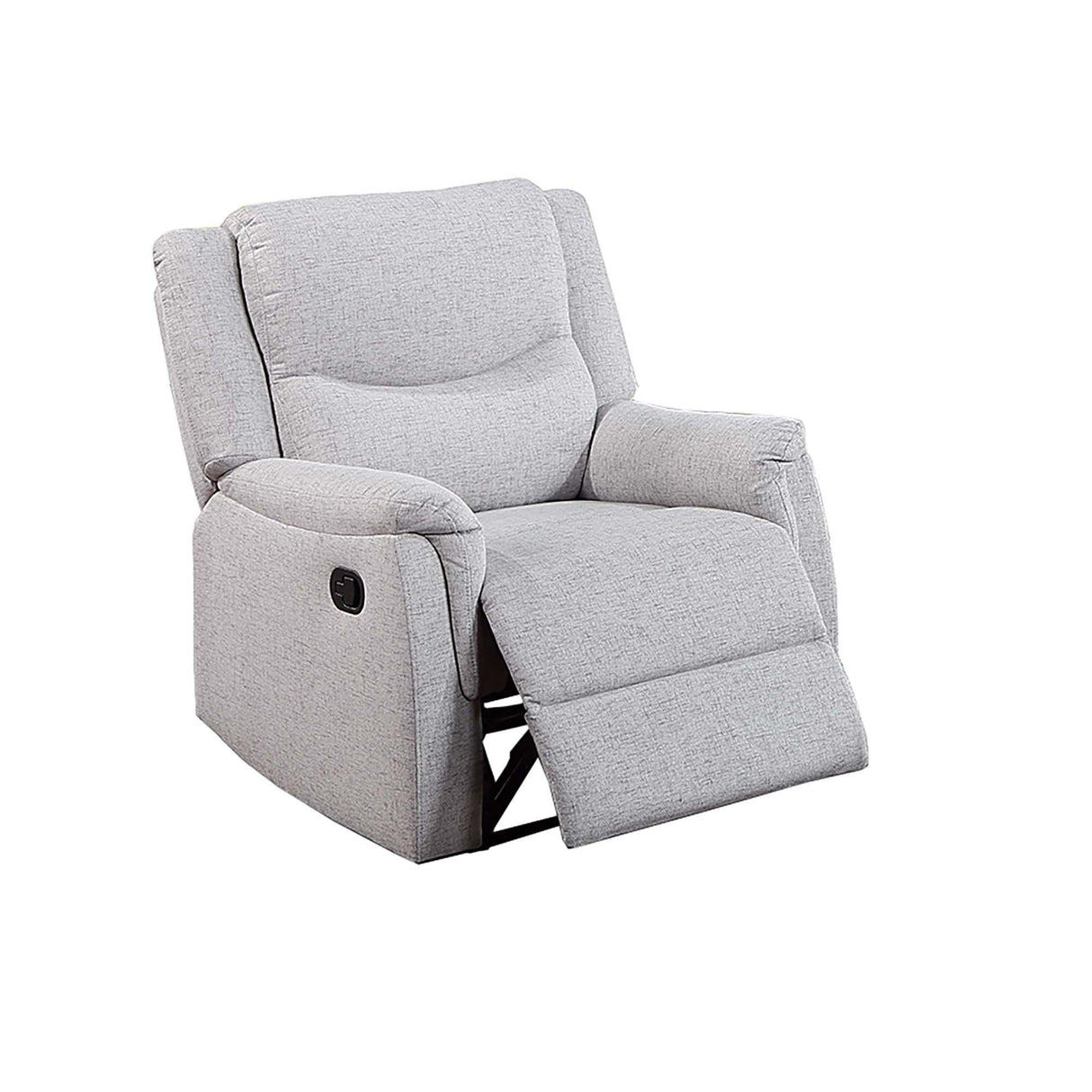 Manual Recliner With Upholstered Seat And Backrest Supportive Headrest