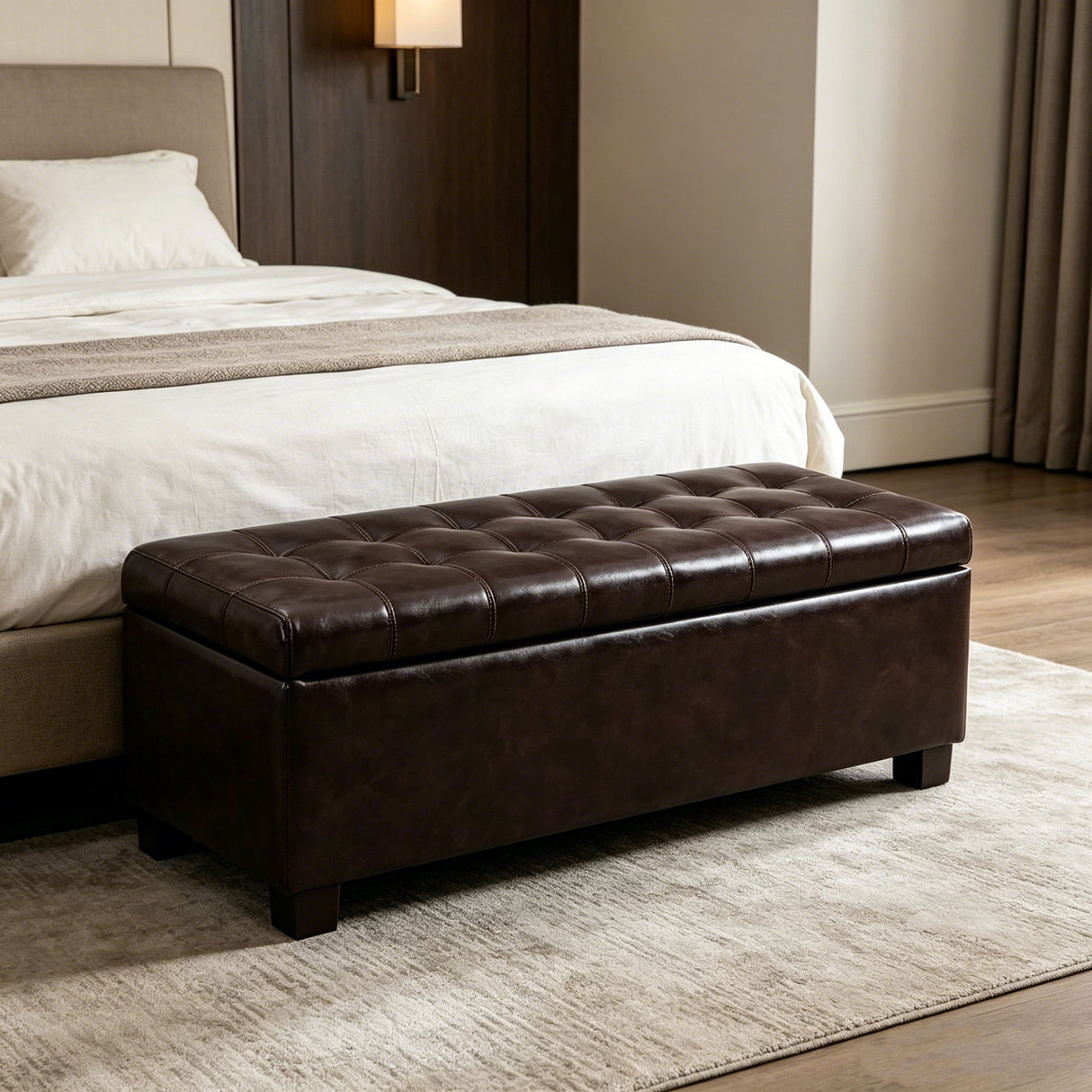 Elegant Tufted Storage Ottoman Bench