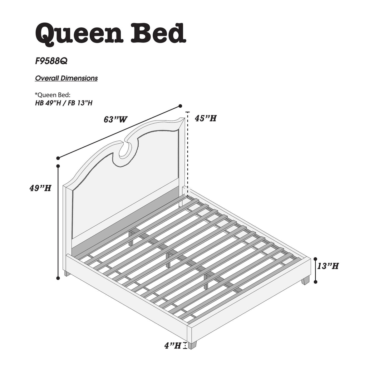 California King Size Bed With Nailhead Trim And Cut Out - Black