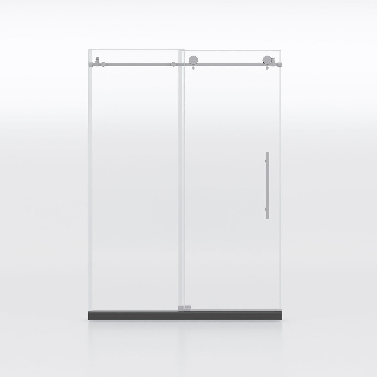 Frameless Shower Door, Clear Tempered Glass - Brushed Nickel