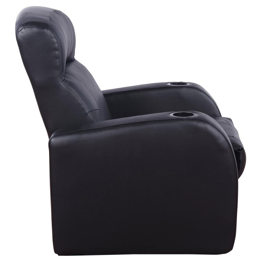 Cyrus Upholstered Track Arm Recliner Black - 600001