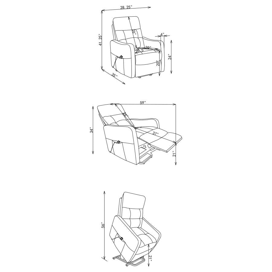 Dayes Upholstered Power Lift Recliner Chair Light Grey - 600130P