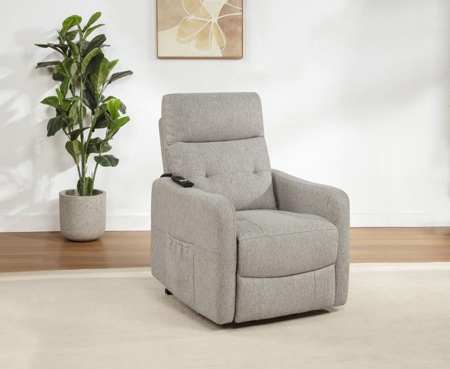 Dayes Upholstered Power Lift Recliner Chair Taupe - 600131P