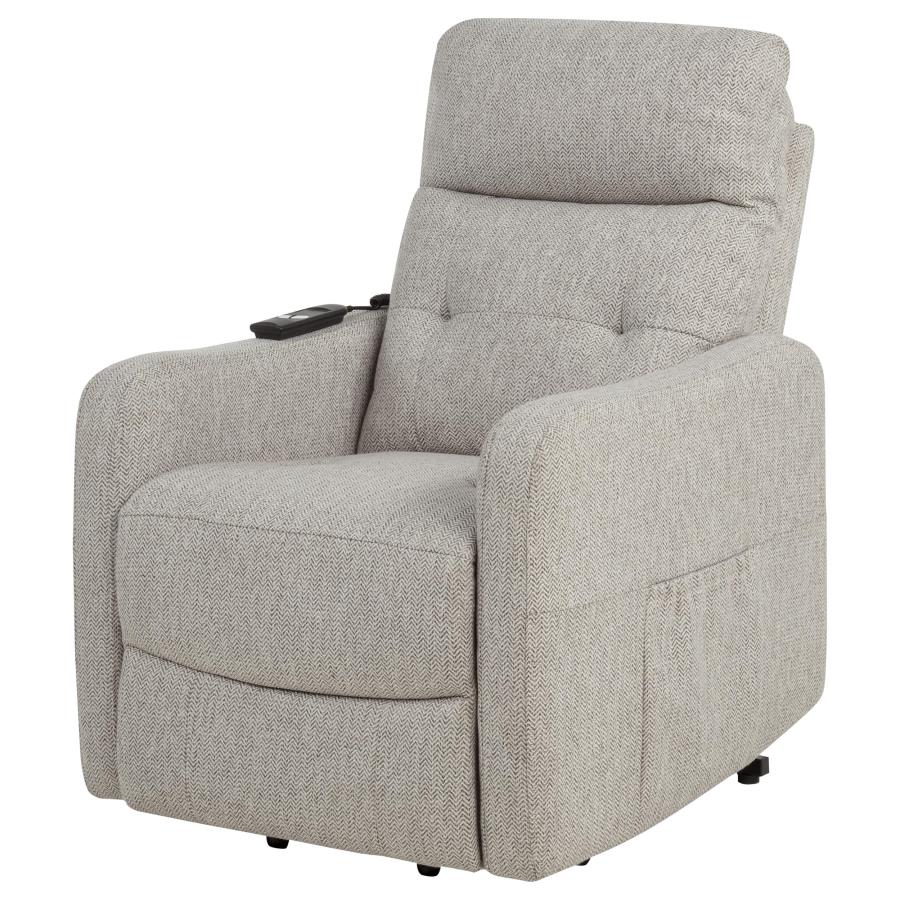 Dayes Upholstered Power Lift Recliner Chair Taupe - 600131P