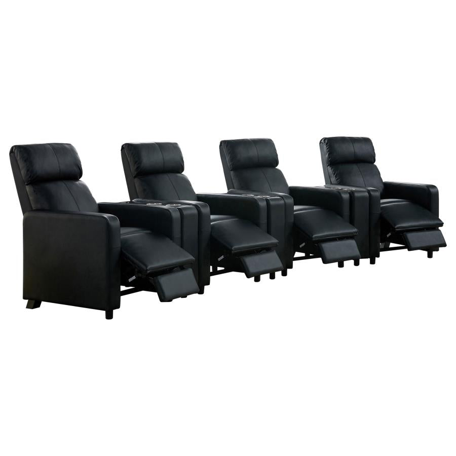 Toohey Upholstered Tufted Recliner Living Room Set Black - 600181-S4A