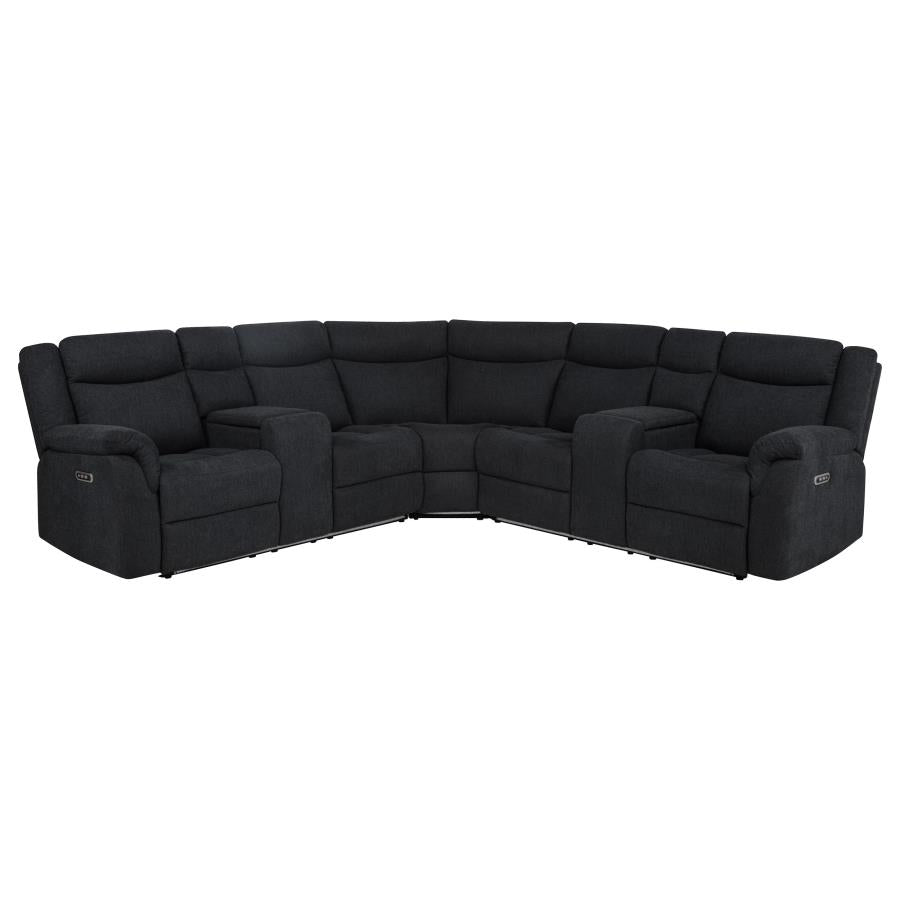 Hagen Upholstered Power Reclining Sectional Sofa Steel Grey - 600500P
