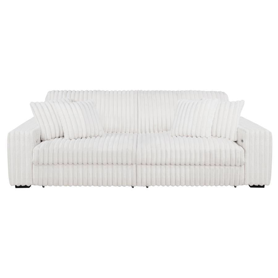 Jacana Corduroy Upholstered Dual Power Chaise Sofa Ivory - 600535P