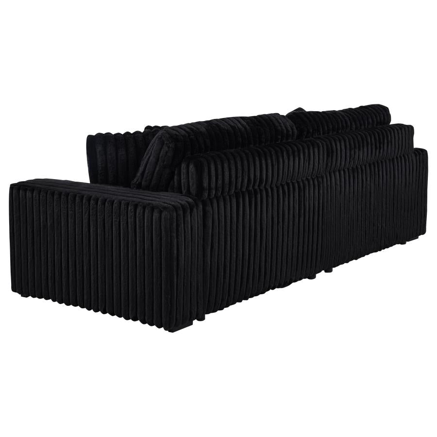 Jacana Corduroy Upholstered Dual Power Chaise Sofa Black - 600537P