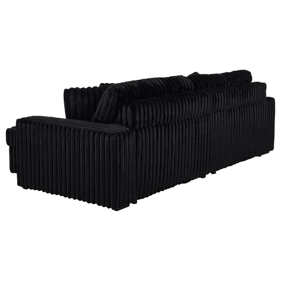 Jacana Corduroy Upholstered Dual Power Chaise Sofa Black - 600537P