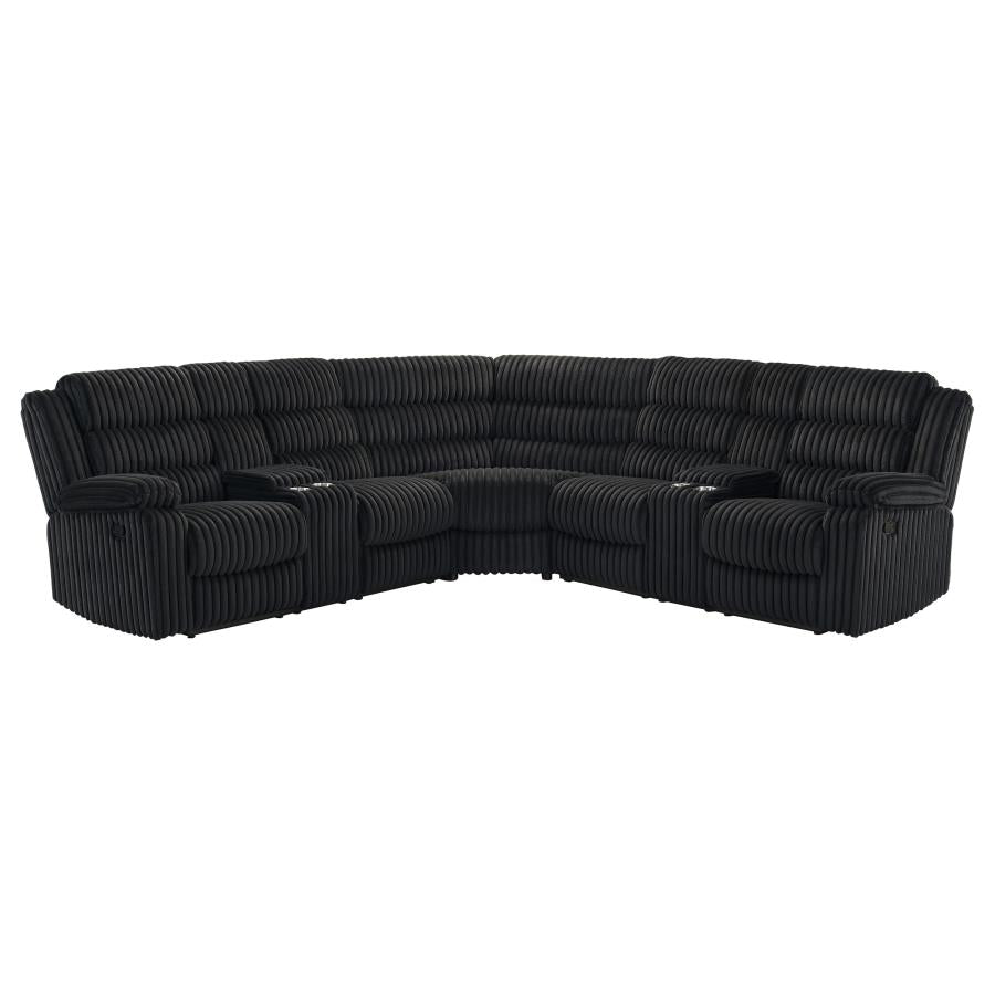 Atkinson Upholstered Reclining Sectional Sofa Black - 601520