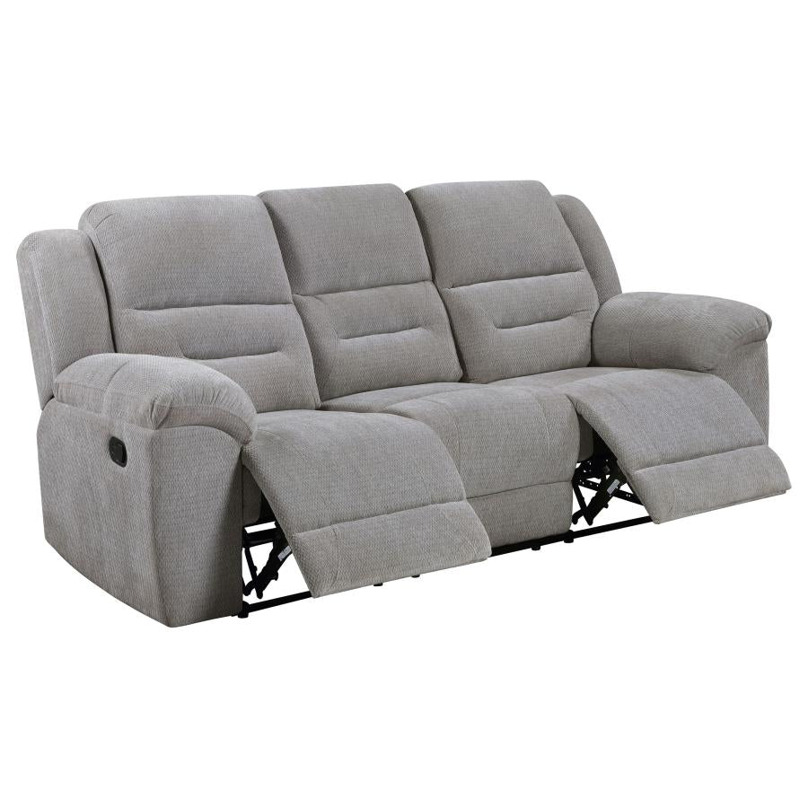 Gilson 2-piece Chenille Upholstered Reclining Sofa Set Grey - 602551-S2