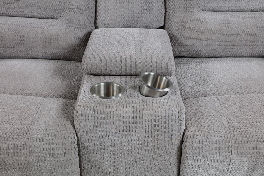 Gilson 2-piece Chenille Upholstered Reclining Sofa Set Grey - 602551-S2