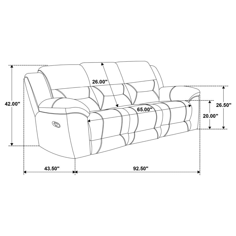 Gilson 3-piece Chenille Upholstered Reclining Sofa Set Grey - 602551-S3