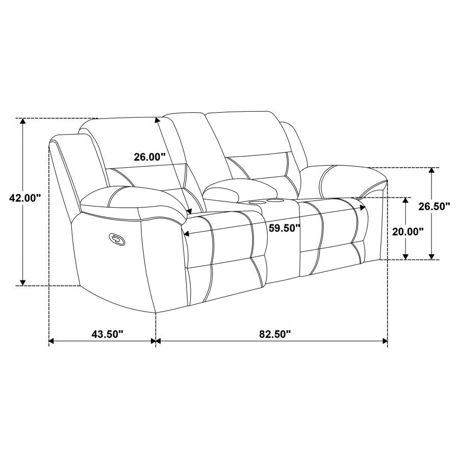 Gilson 3-piece Chenille Upholstered Reclining Sofa Set Grey - 602551-S3