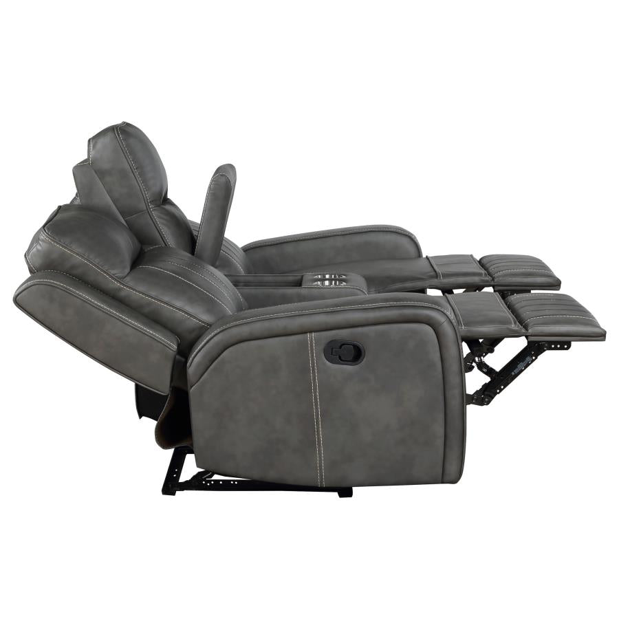 Raelynn 2-piece Upholstered Reclining Sofa Set Grey - 603191-S2