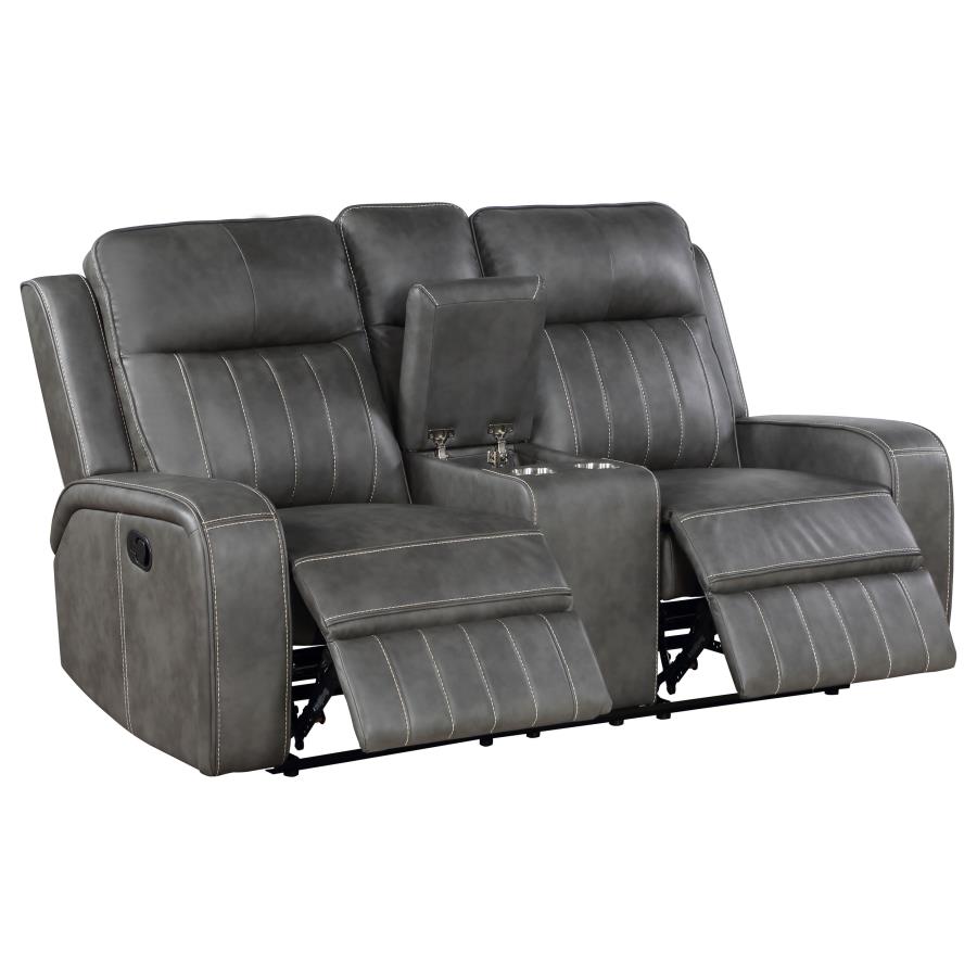 Raelynn 3-piece Upholstered Reclining Sofa Set Grey - 603191-S3