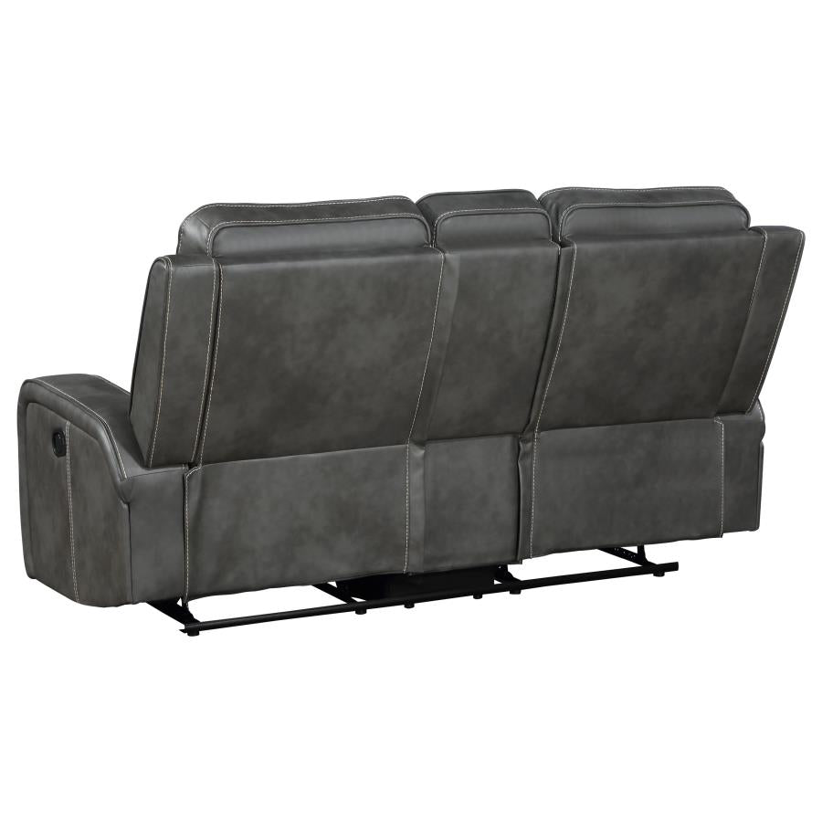 Raelynn 3-piece Upholstered Reclining Sofa Set Grey - 603191-S3