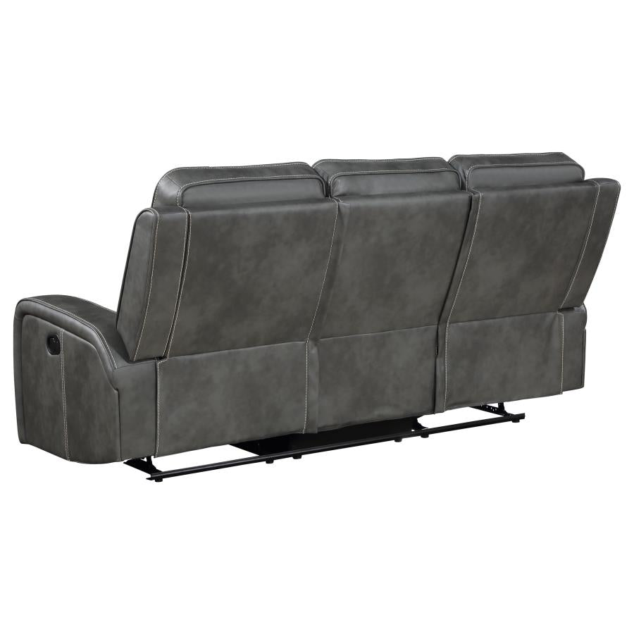 Raelynn Upholstered Track Arm Motion Sofa Grey - 603191