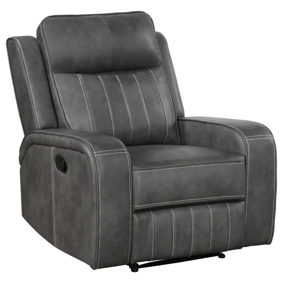 Raelynn Upholstered Track Arm Recliner Grey - 603193