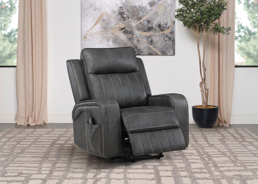 Raelynn Upholstered Power Lift Recliner Chair Grey - 603194P