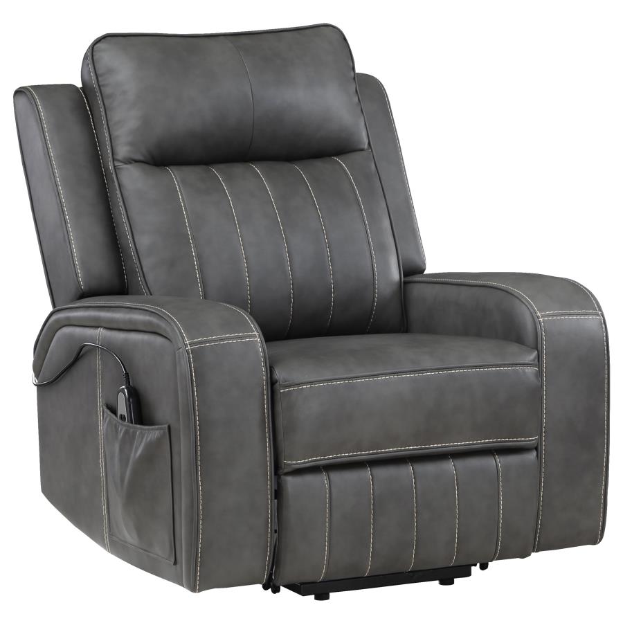Raelynn Upholstered Power Lift Recliner Chair Grey - 603194P