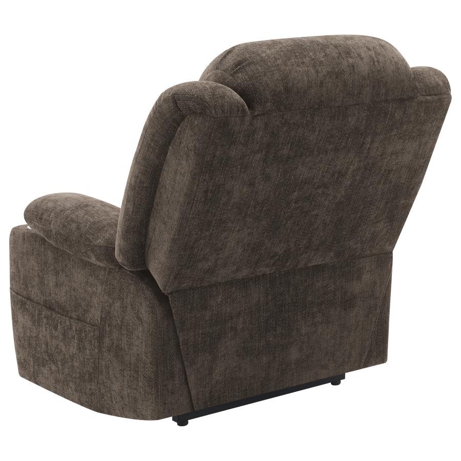 Houston Upholstered Power Lift Recliner Chair Dark Brown - 603233P