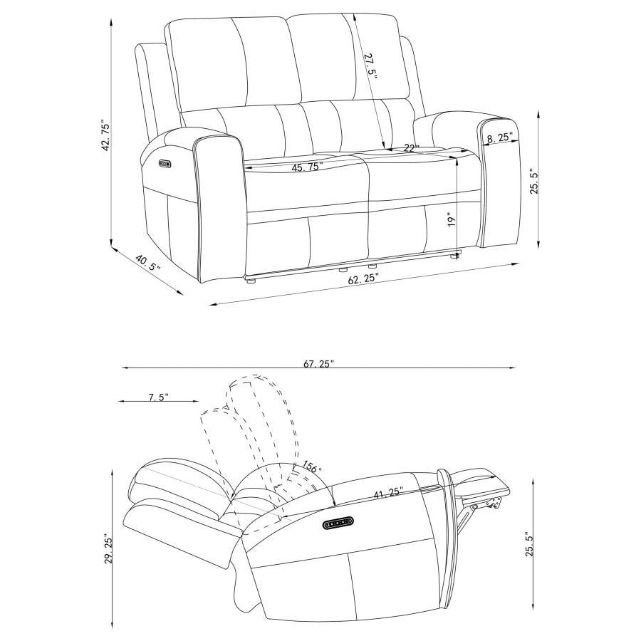 Brickston Triple Power Reclining Loveseat Charcoal - 603432PPP