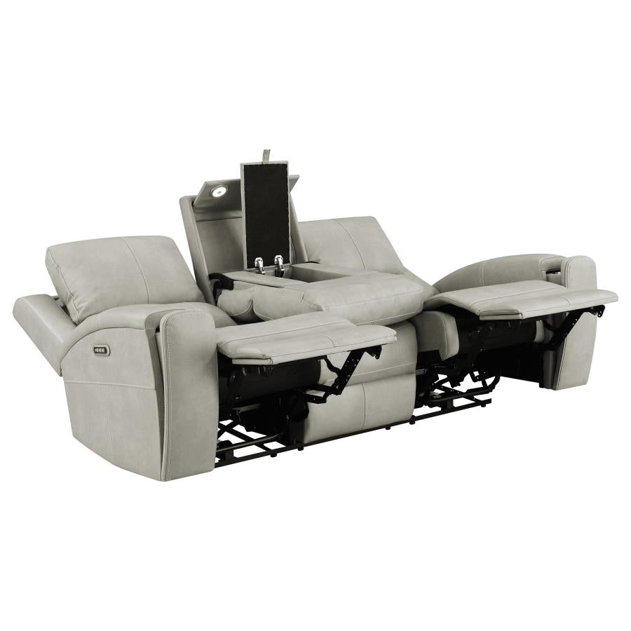 Brickston 3-piece Triple Power Reclining Sofa Set Grey - 603434PPP-S3