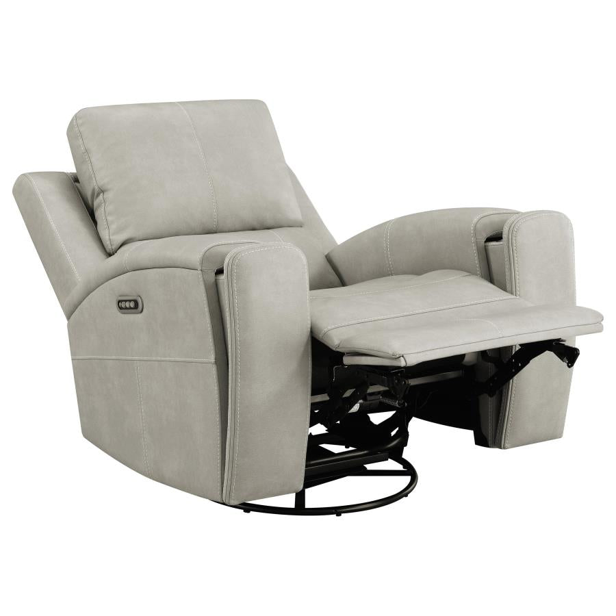 Brickston 3-piece Triple Power Reclining Sofa Set Grey - 603434PPP-S3