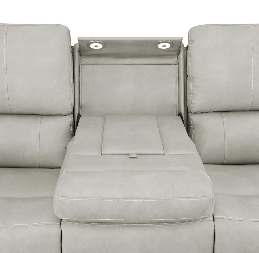 Brickston 3-piece Triple Power Reclining Sofa Set Grey - 603434PPP-S3