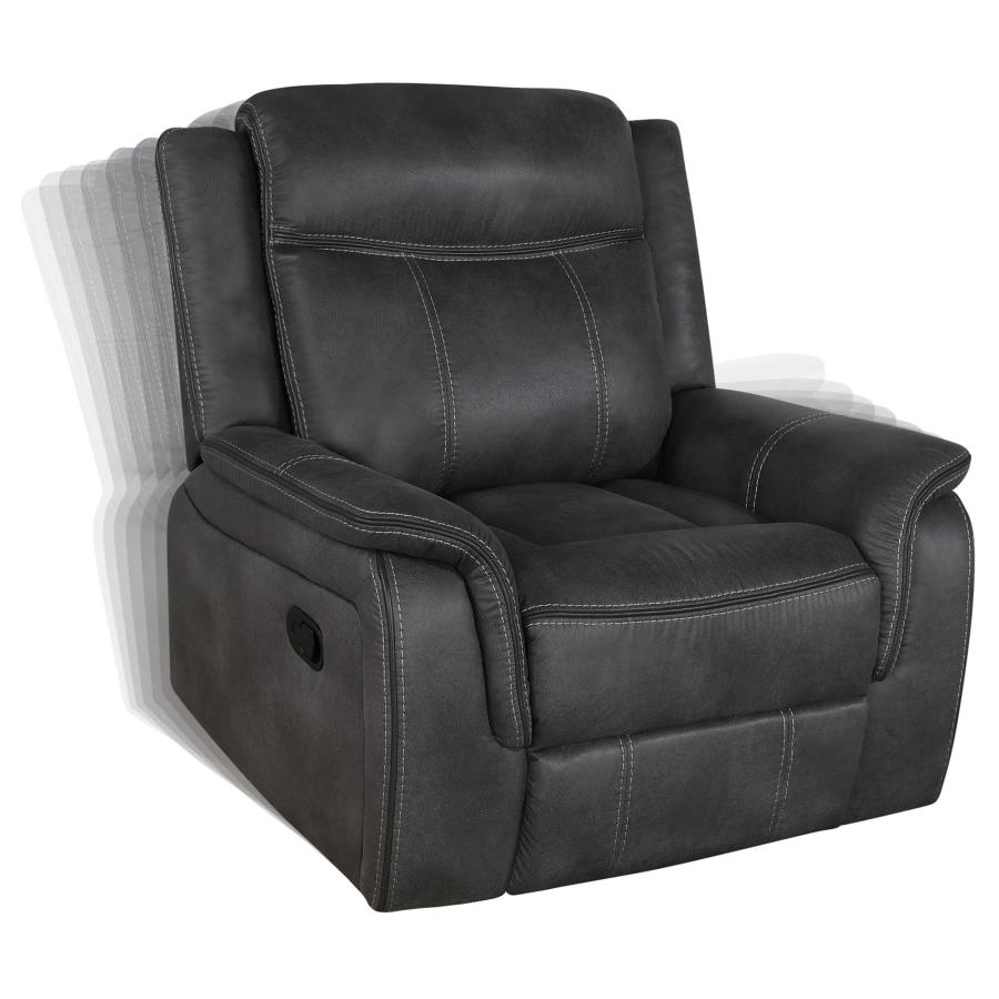 Lawrence 3-piece Upholstered Reclining Sofa Set Charcoal - 603504-S3