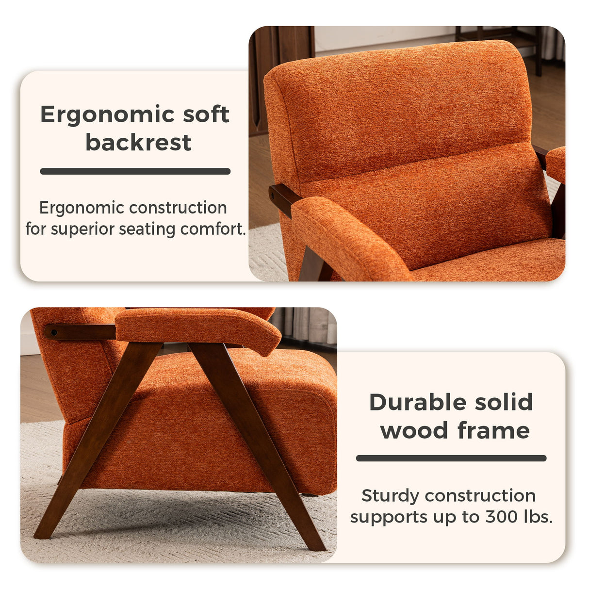 Modern Accent Chair With Tufted Armchair For Reading Room