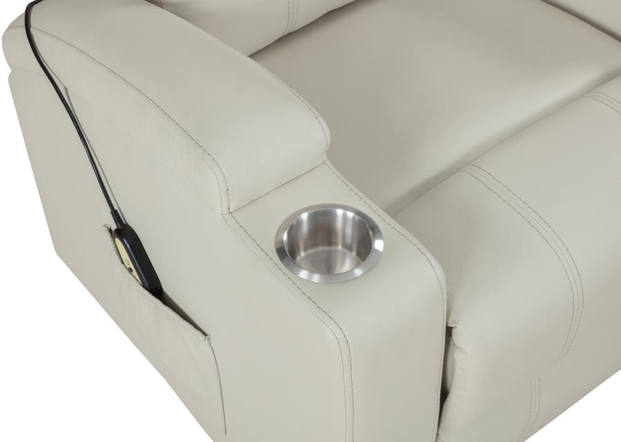Armstrong Upholstered Power Lift Massage Recliner Ivory - 609477P