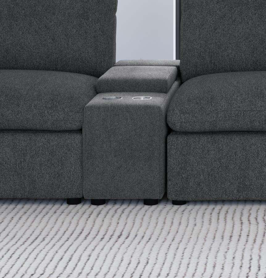 Collins Upholstered Modular Storage Console Dark Grey - 609530CON