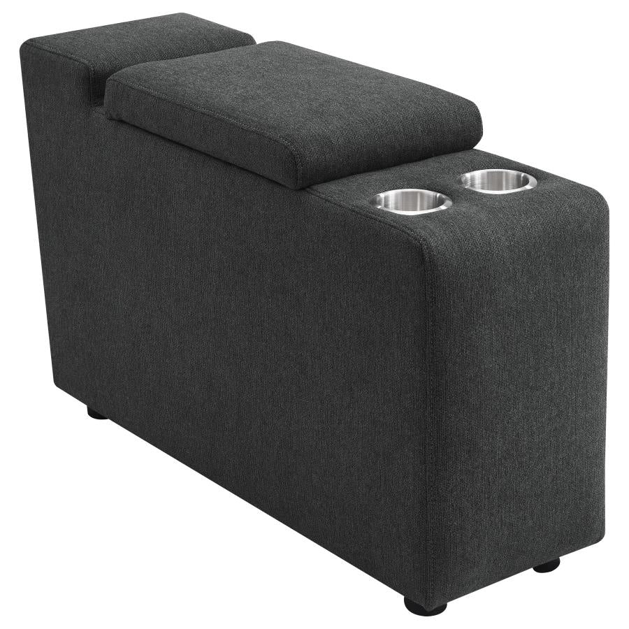 Collins Upholstered Modular Storage Console Dark Grey - 609530CON