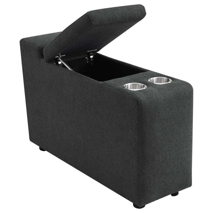 Collins Upholstered Modular Storage Console Dark Grey - 609530CON