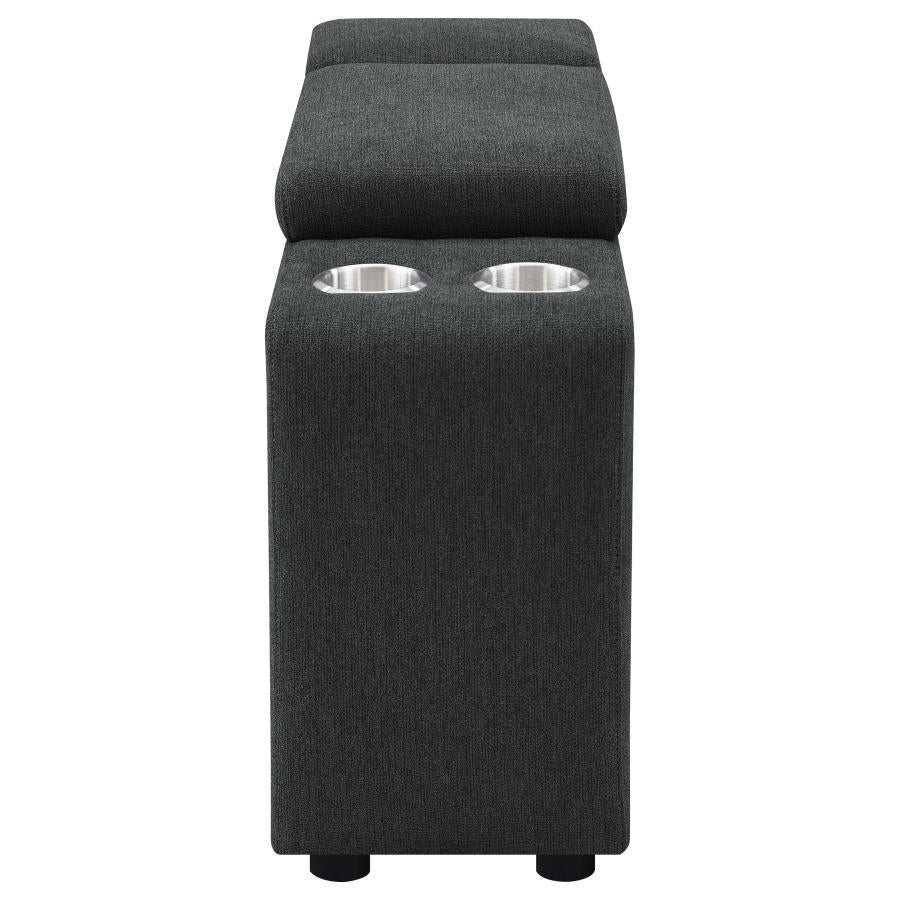 Collins Upholstered Modular Storage Console Dark Grey - 609530CON