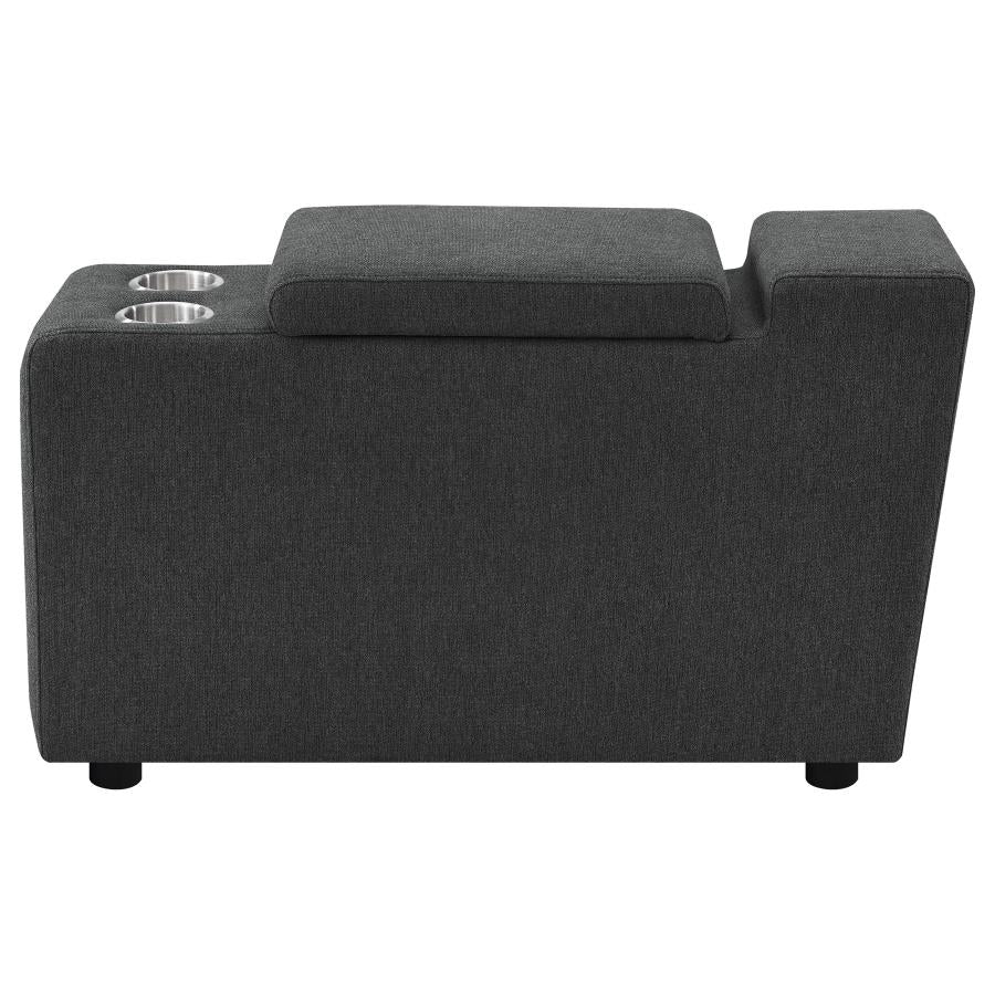Collins Upholstered Modular Storage Console Dark Grey - 609530CON