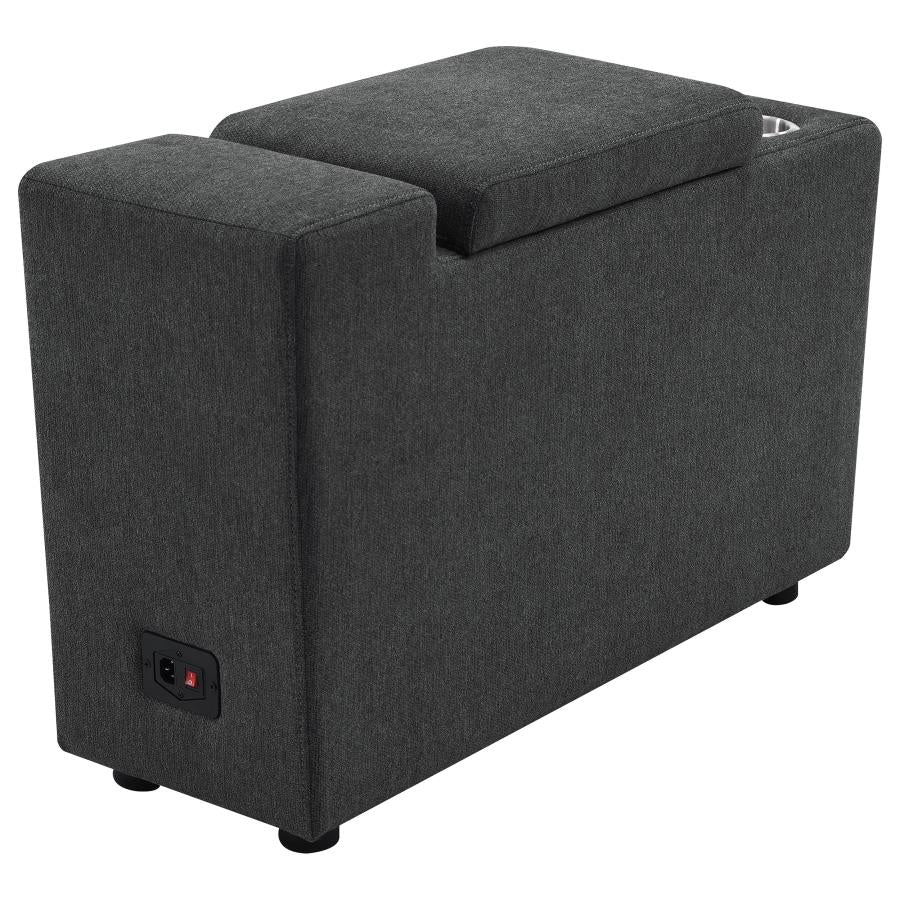 Collins Upholstered Modular Storage Console Dark Grey - 609530CON