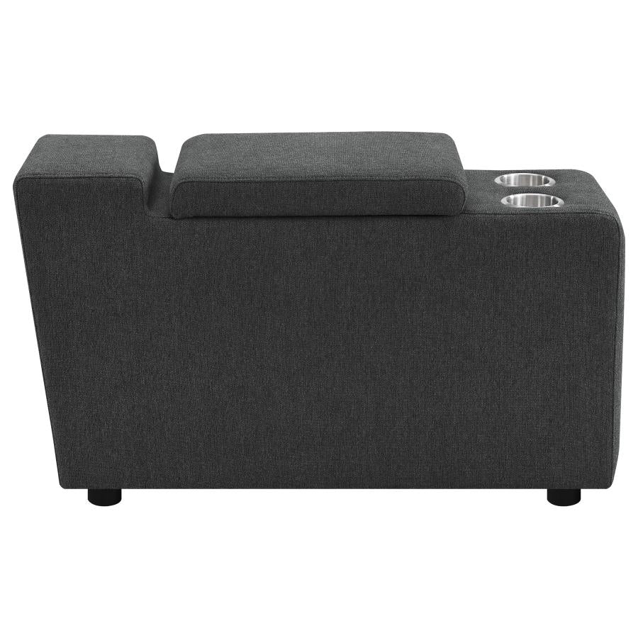 Collins Upholstered Modular Storage Console Dark Grey - 609530CON