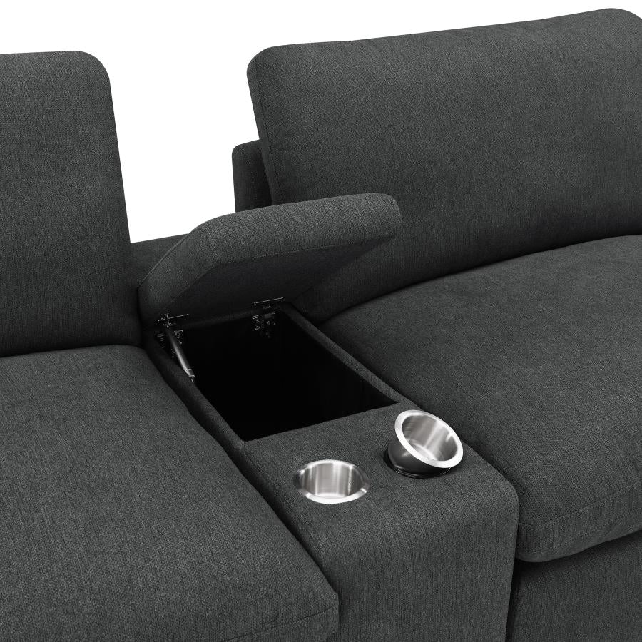 Collins Upholstered Modular Storage Console Dark Grey - 609530CON
